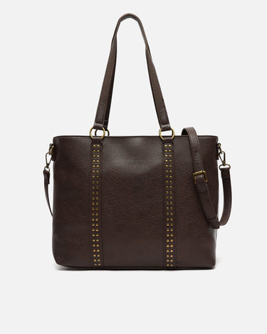 Mampini bolso shopper grande con asa bandolera extraíble y detalles metálicos 