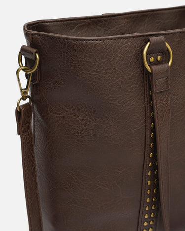 Mampini bolso shopper grande con asa bandolera extraíble y detalles metálicos 