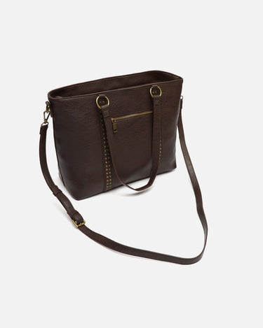 Mampini bolso shopper grande con asa bandolera extraíble y detalles metálicos 