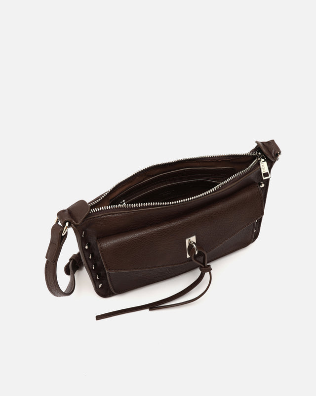 Bolsa de ombro pequena Breise com detalhes metálicos