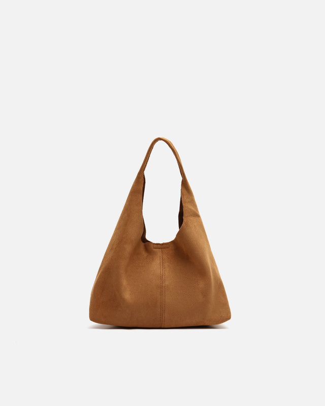 Pologito-1 mini hobo handtas met suède-effect en toilettas