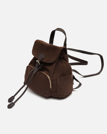 Eliza-2 mochila pequeña de pana con solapa 