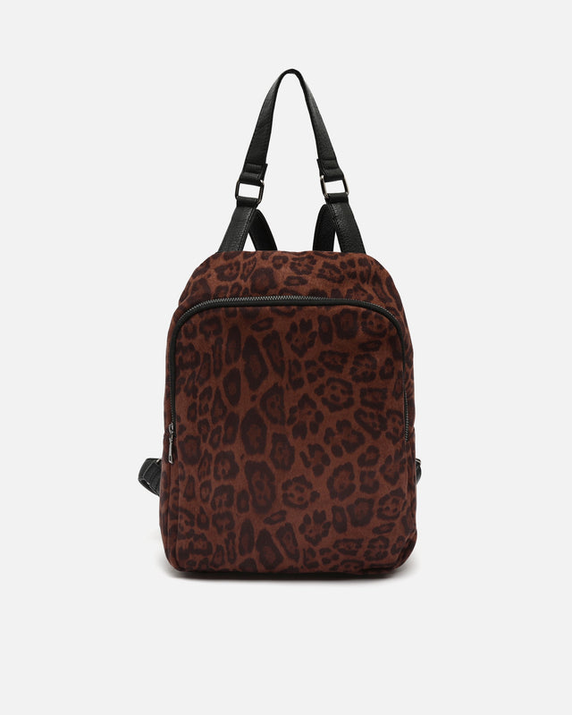 Belbu diebstahlsicherer Rucksack in Velourslederoptik mit Animal-Print