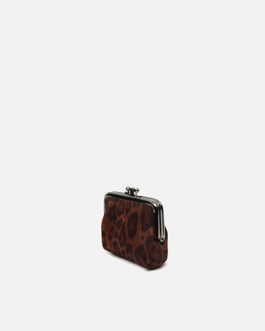 Belbi portamonedas con cierre de boquilla y estampado animal print 