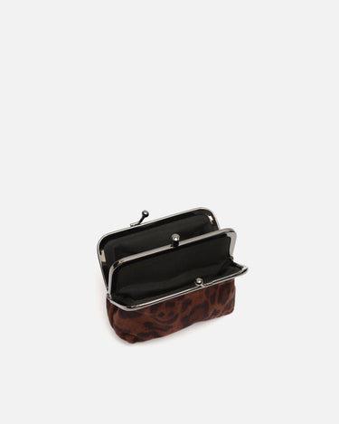 Belbi portamonedas con cierre de boquilla y estampado animal print 