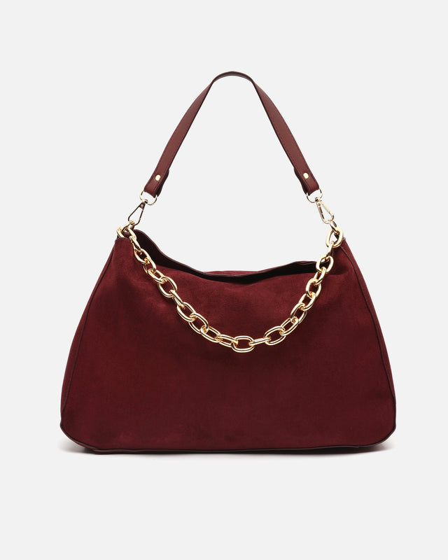 Crew mala hobo média com efeito de camurça