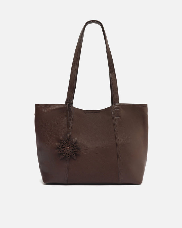 Demir mala shopper com bolsa de toilette amovível e detalhe pendente
