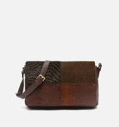 Bemir bolso bandolera con solapa y estampado patchwork animal print 