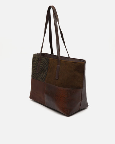 Bemiri bolso shopper grande con estampado patchwork animal print 