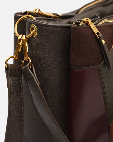 Patxi bolso de hombro e bandolera extraíble con estampado patcwork 