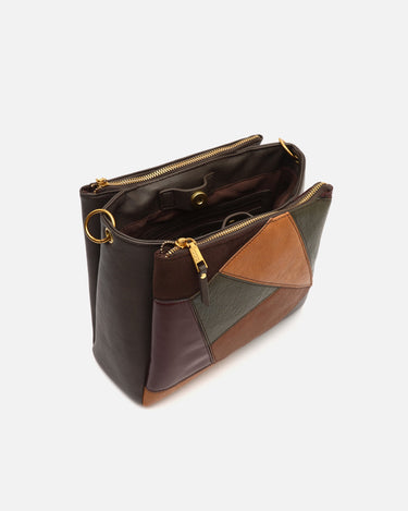 Patxi bolso de hombro e bandolera extraíble con estampado patcwork 