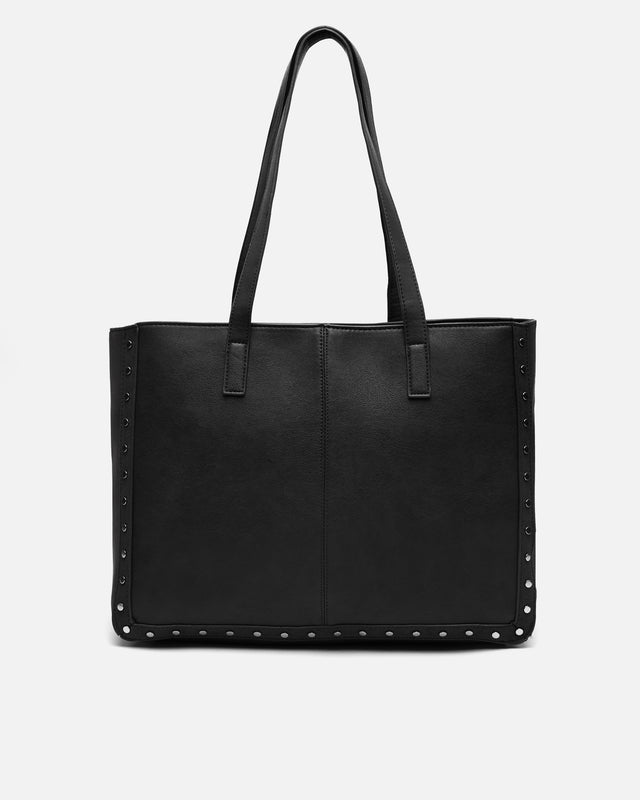 Sona shopper-tyylinen tietokonelaukku 14 tuuman kannettavalle, metallisilla yksityiskohdilla