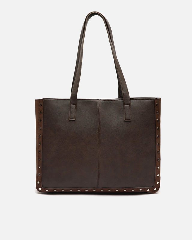Sona shopper-tyylinen tietokonelaukku 14 tuuman kannettavalle, metallisilla yksityiskohdilla