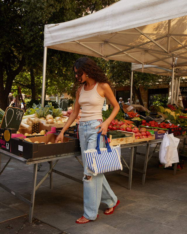 Barte gestreepte shopper tas