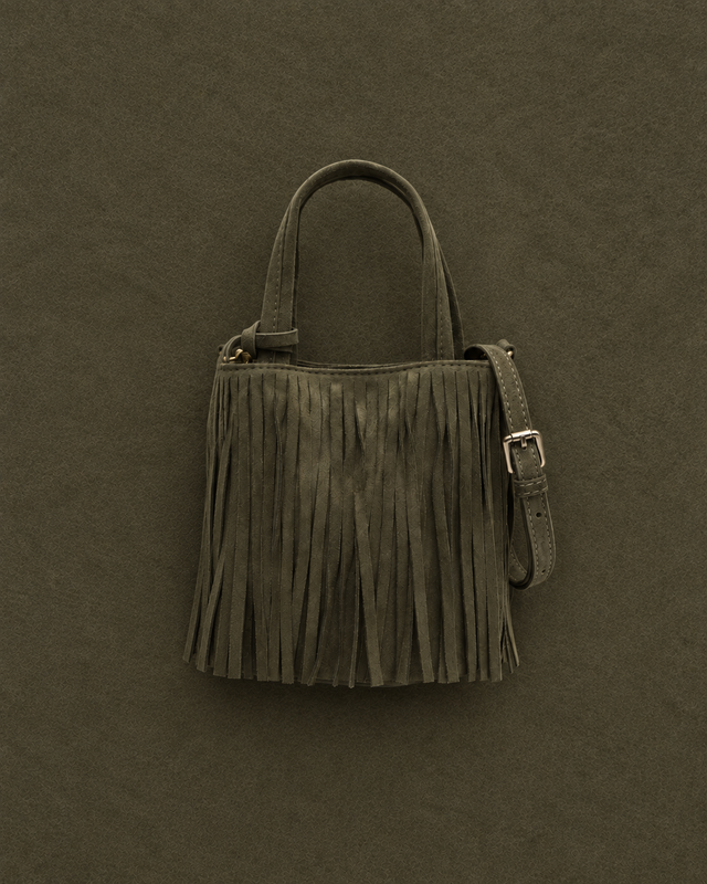 Morodi petit sac tote de soirée avec franges effet daim et pendentif décoratif