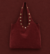Nemi bolso hobo grande efecto ante con detalles metálicos grandes 