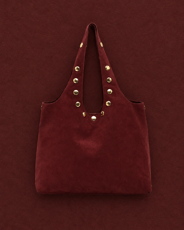 Nemi bolso hobo grande efecto ante con detalles metálicos grandes 
