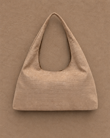 Croqui bolso hobo grande efecto ante con grabado animal print 