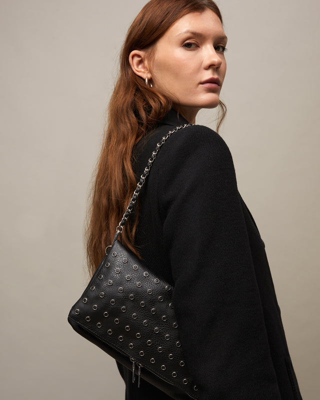 Olu-1 Mala a tiracolo com detalhes metálicos e duplo manípulo