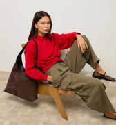 Belba bolso hobo efeco ante y estampado animal print  