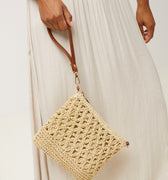 Blumi bolso bandolera efecto rafia con asa de mano e bandolera extraíble 