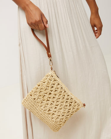 Blumi bolso bandolera efecto rafia con asa de mano e bandolera extraíble 
