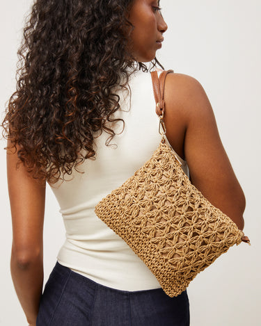 Blumi bolso bandolera efecto rafia con asa de mano e bandolera extraíble 