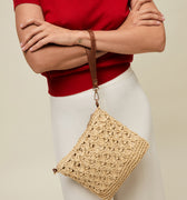Blumi bolso bandolera efecto rafia con asa de mano e bandolera extraíble 