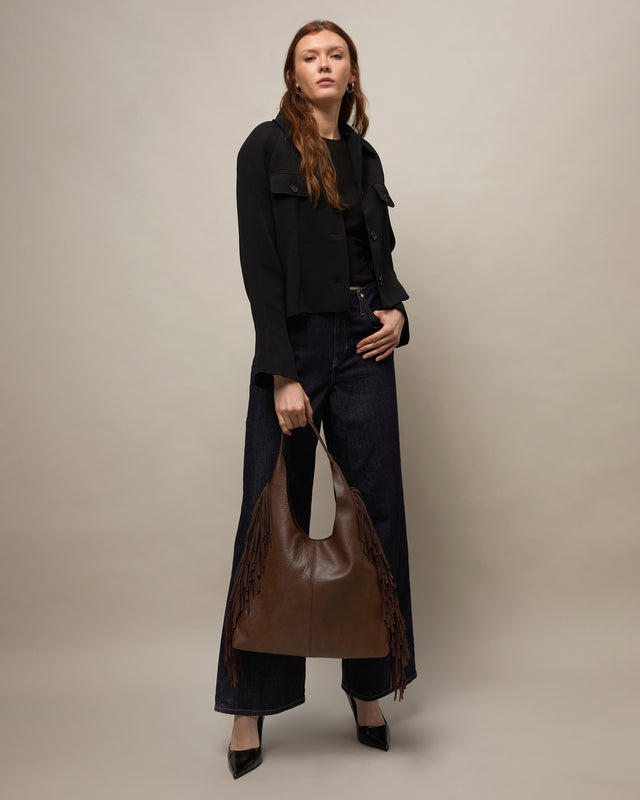 Frinpo torebka typu hobo z wyjmowaną kosmetyczką i detalami