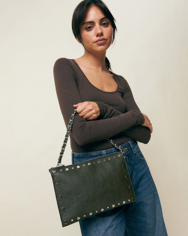 Rizu petit sac à bandoulière avec détails métalliques 