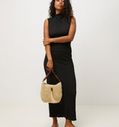 Tillian bolso bandolera efecto rafia con detalle colgante 