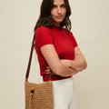 Tillian bolso bandolera efecto rafia con detalle colgante 