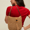 Tillian bolso bandolera efecto rafia con detalle colgante 