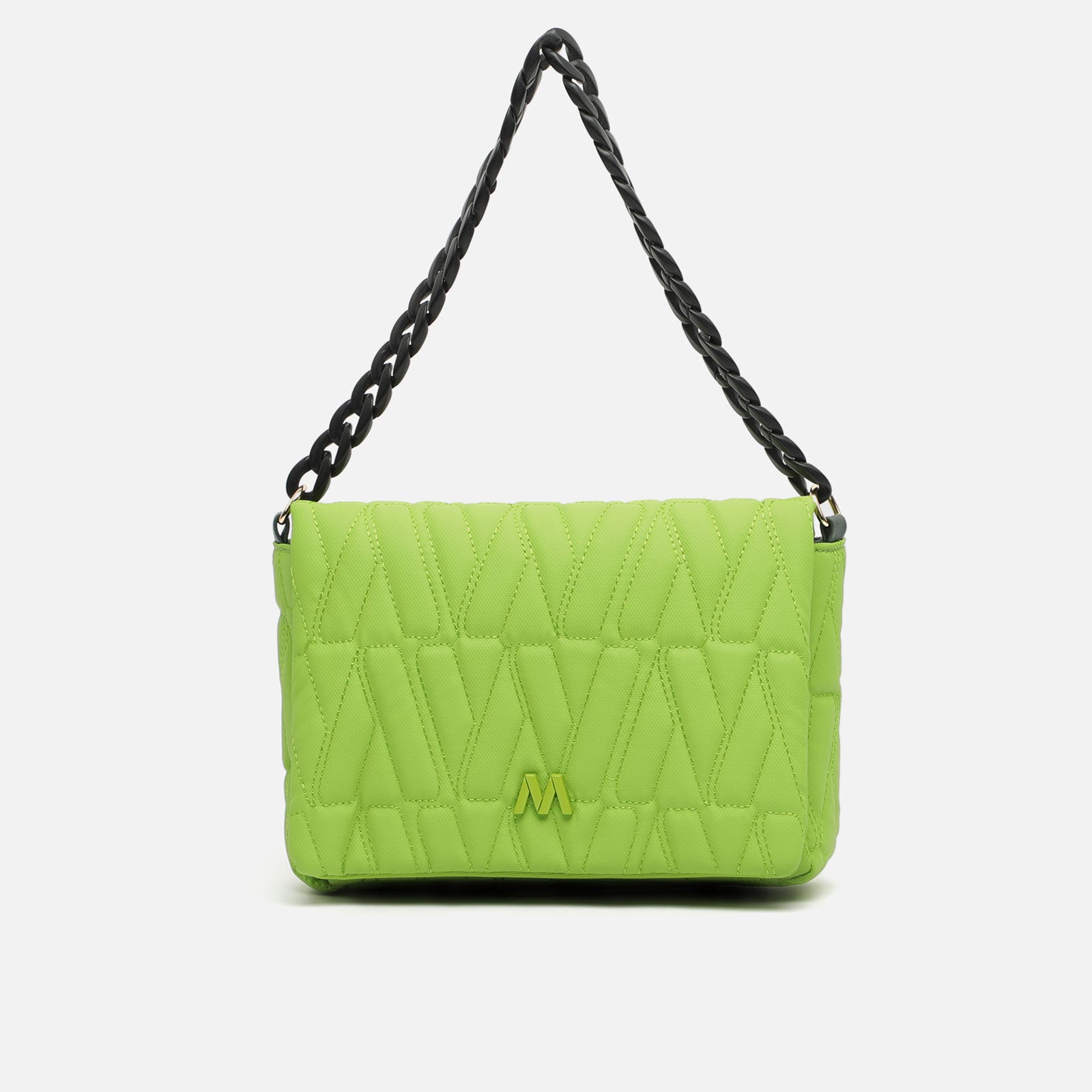 Quilted shoulder bag with double handle