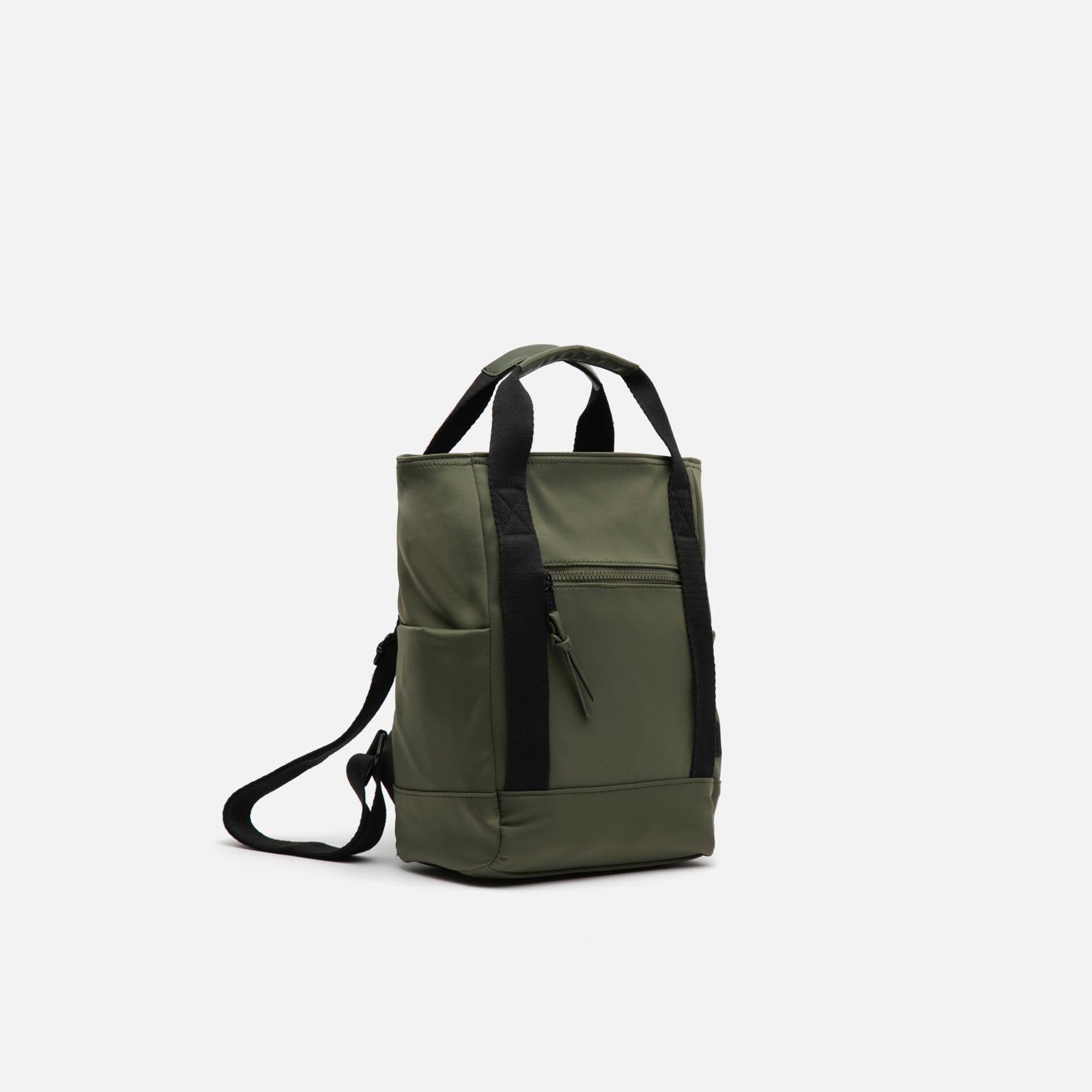 Small nylon backpack with carry handle